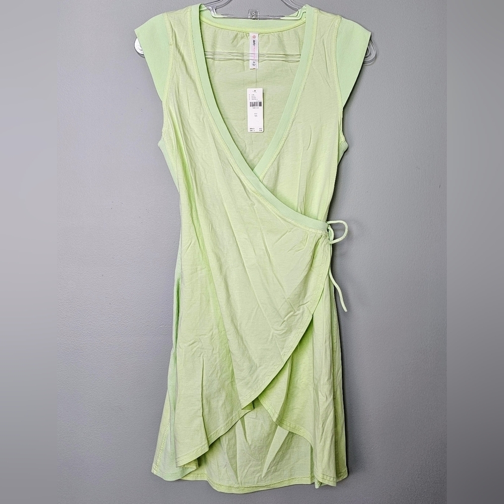 Daily Practice by Anthropologie Montauk Athleisure V-Neck Dress, Lime Green, XS - Picture 6 of 11